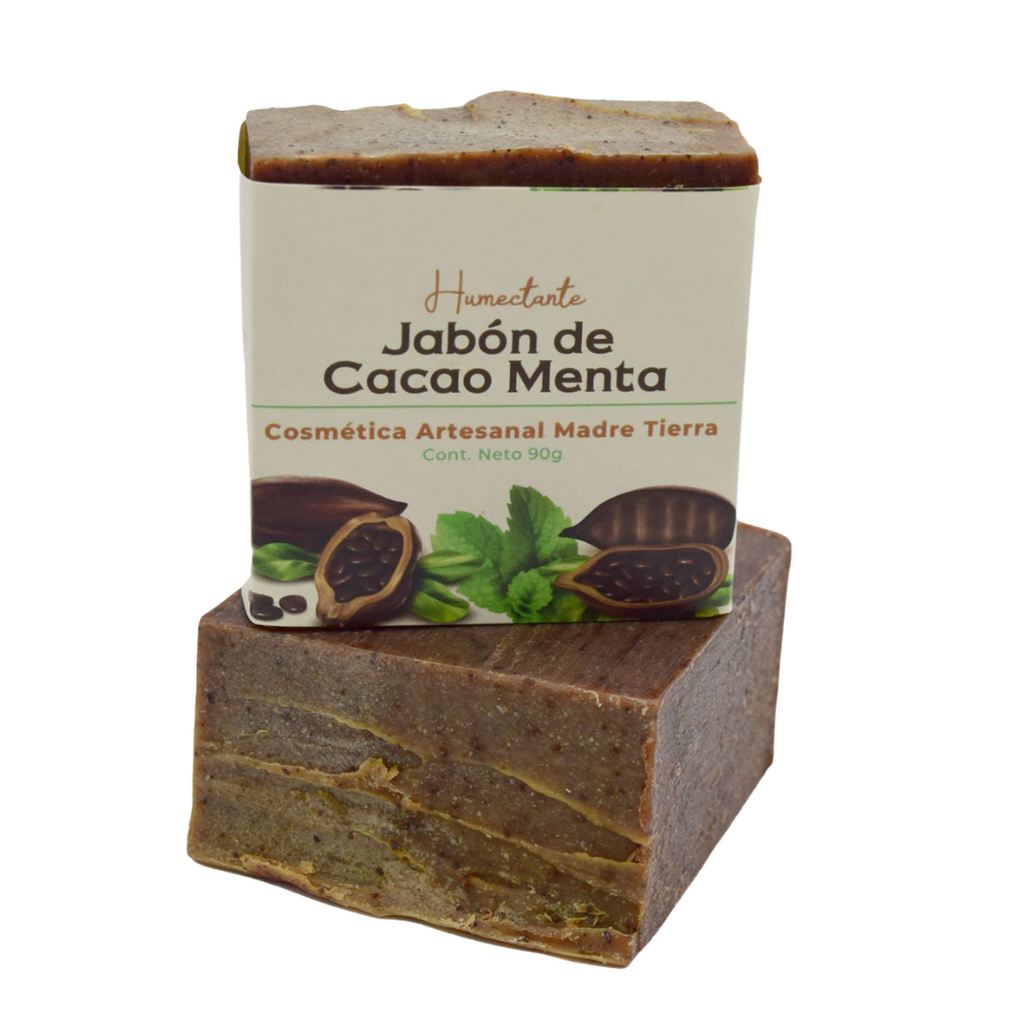 Jabón natural artesanal de cacao menta 90gr